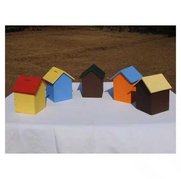 Charming Wooden Money/Piggy Bank – House Shape Design - Image 2